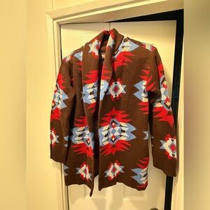 Lucky Brand Aztec Southwestern Cardigan Sweater Size medium NWT